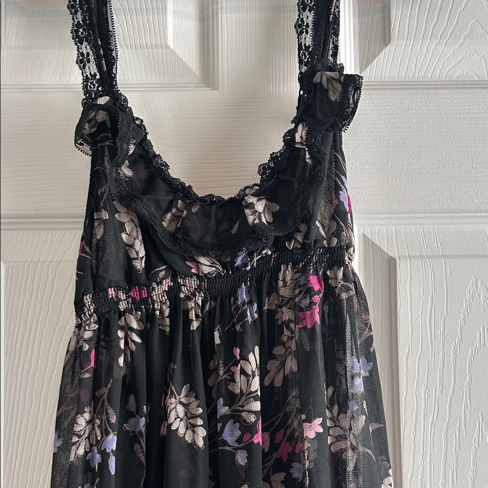 Floral Lace Trim Slip Dress - Picture 2 of 13